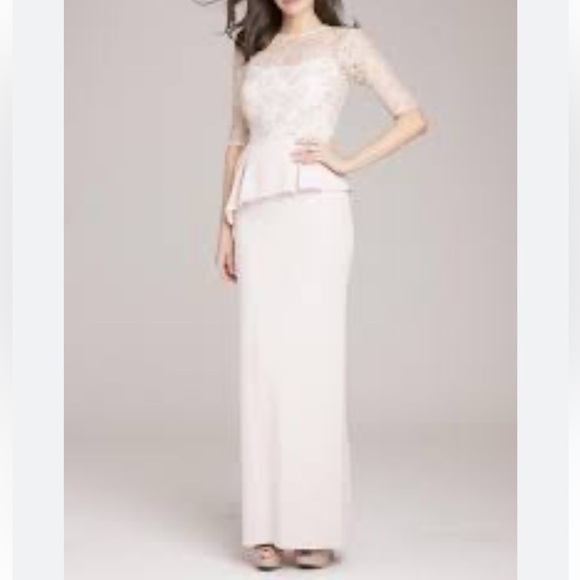 NWT En Focus Blush Pink Maxi top Lace Dress Size 4 - Picture 1 of 7